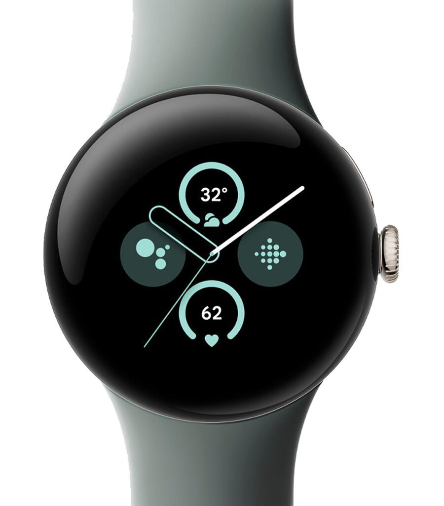 ساعت هوشمند گوگل مدل Pixel Watch 2 رنگ طلایی با بند Hazel سیلیکونی