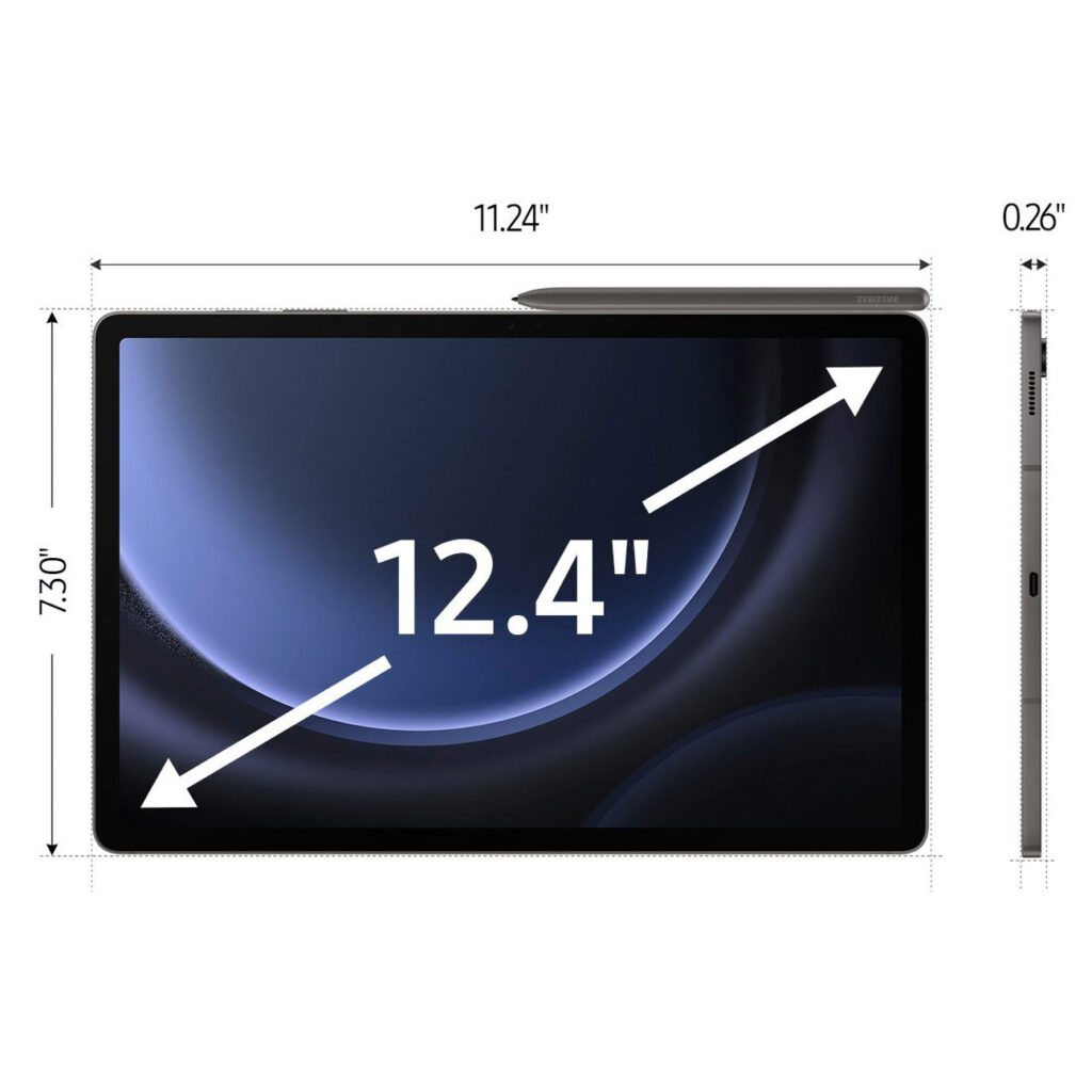تبلت سامسونگ مدل Galaxy Tab S9 FE Plus WiFi – X610 حافظه 128 و رم 8 گیگابایت – گلکسی تب اس 9 اف ای پلاس وای فای