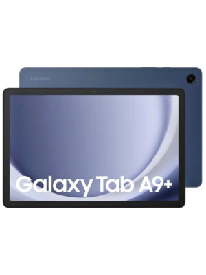 samsung galaxy tab a9+ navy front and back landscape