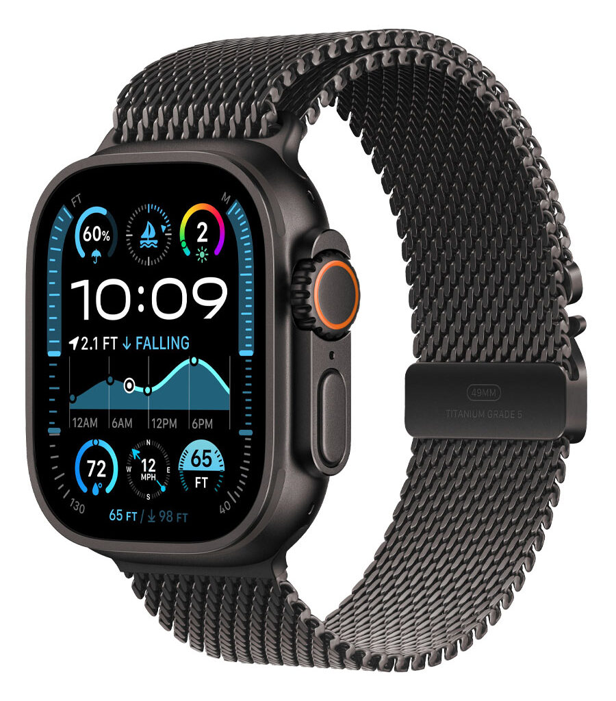 ساعت هوشمند اپل مدل Watch Ultra 2 Black Titanium 49mm بند Milanese Loop