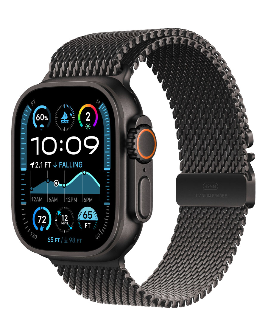 ساعت هوشمند اپل مدل Watch Ultra 2 Black Titanium 49mm بند Milanese Loop