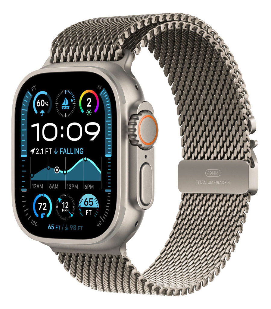ساعت هوشمند اپل مدل Watch Ultra 2 Natural Titanium 49mm با بند Milanese Loop
